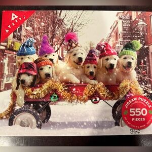 Christmas golden Puppies Jigsaw Puzzle
